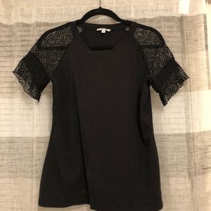 Stella & Dot/ Maette lace shoulder t-shirt